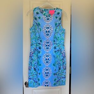 NWT Lilly Pulitzer Mila Stretch Shift Dress, Blue, Size 2